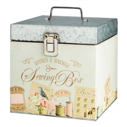 metal box with needlework top|metal sewing box.